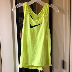 Nike neon yellow racerback athletic top 💛✔️